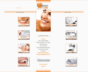 Dentālā studija – mājaslapas www.dentalastudija.lv ekrānuzņēmums